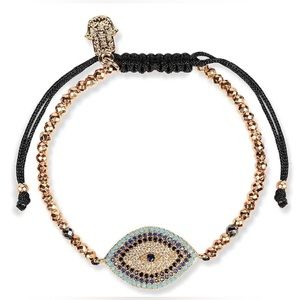 Karma and Luck Spirit Warden - Hematite Evil Eye Charm Bracelet